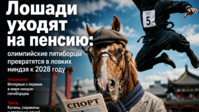 Олимпийские пятиборцы и их лошади в новой роли ниндзя