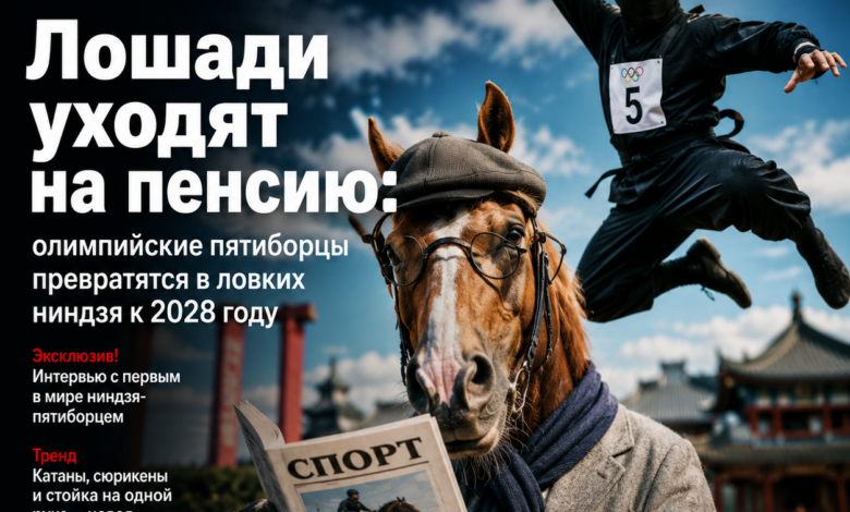 Олимпийские пятиборцы и их лошади в новой роли ниндзя
