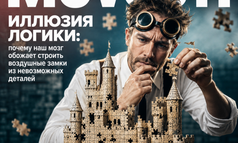 Изображение, иллюстрирующее концепцию логических иллюзий и воображаемых конструкций в нашем сознании.