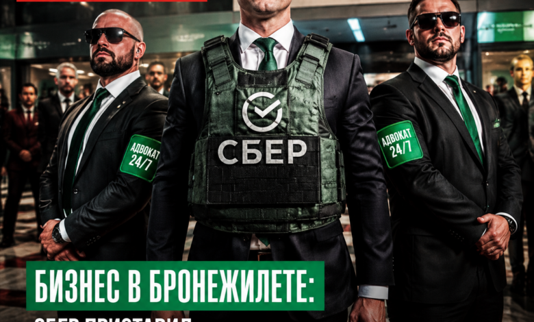 Предприниматель в бронежилете с адвокатом на фоне офисного здания
