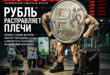 Изображение, иллюстрирующее изменение валютных тенденций с акцентом на рубль и цифровые валюты.