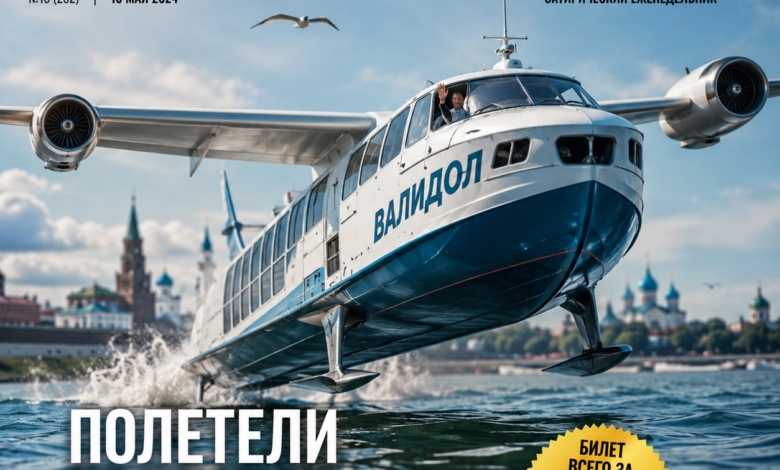 Крылатые корабли на воде между Казанью и Камским Устьем