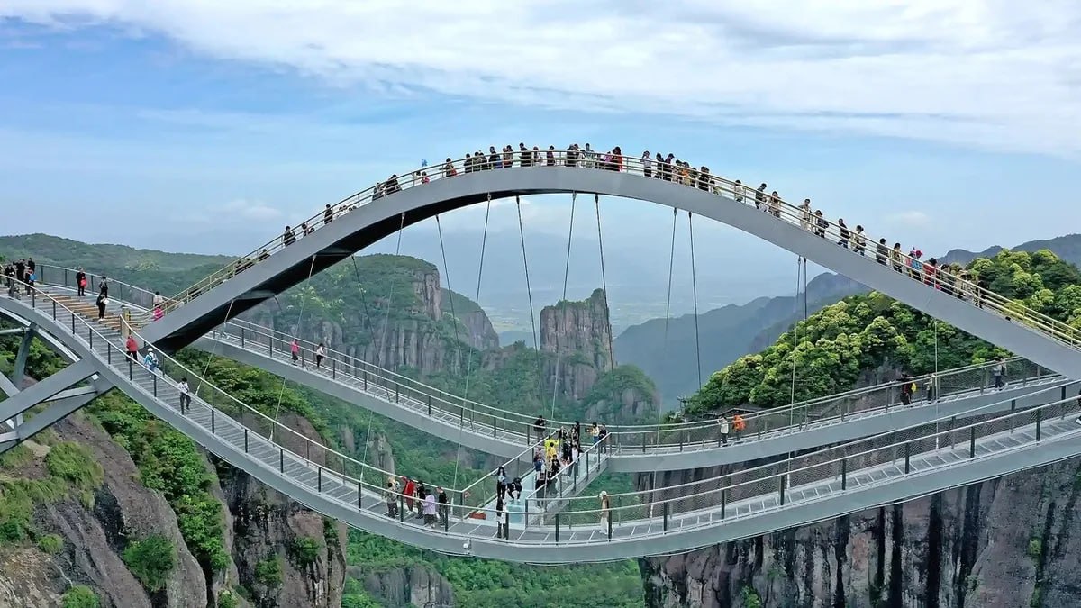 Прогулка по небу: китайский мост Жуйи, или как пощекотать нервы на высоте 45 этажей! ☁️