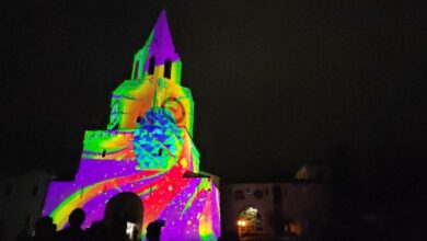 Световое хулиганство на стенах древнего Кремля