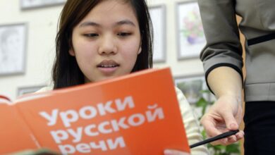 Иллюстрация, символизирующая успех русского языка на мировом уровне