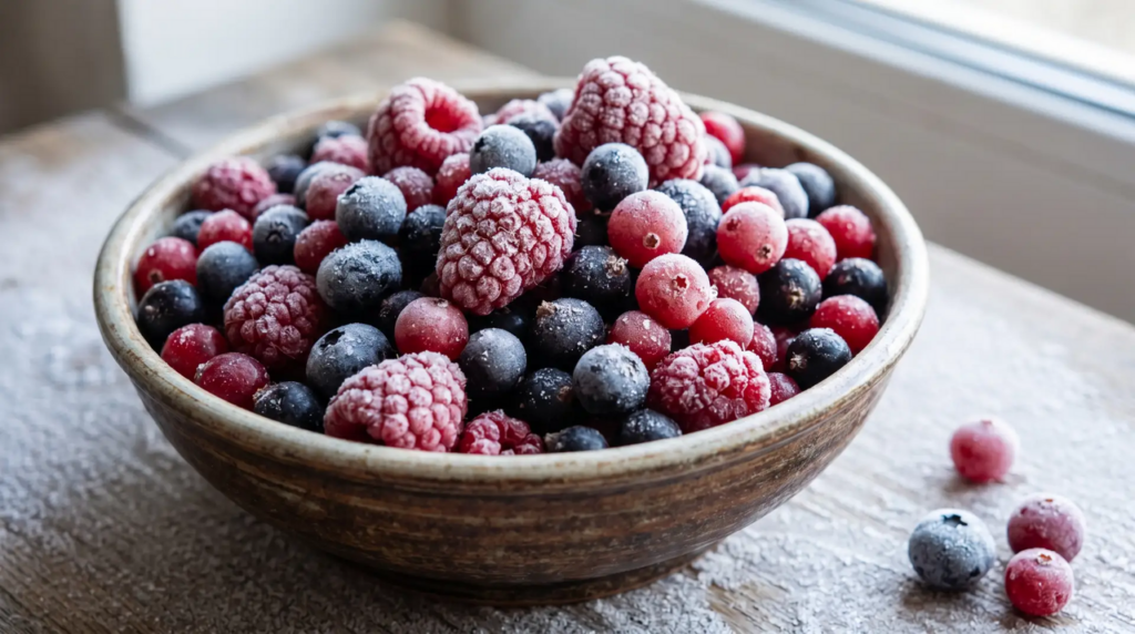Ягоды, аккуратно замороженные, чтобы сохранить их свежесть и вкус