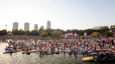 Водно-музыкальный рекорд в Строгино, Москва
