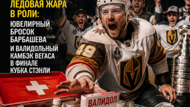 Барбашев выполняет бросок во время финала Кубка Стэнли с командой Вегас