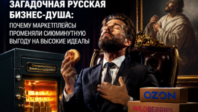 Иллюстрация, символизирующая идеалы и ценности русской бизнес-культуры на маркетплейсах