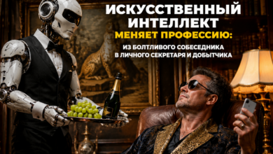 Иллюстрация, показывающая эволюцию искусственного интеллекта в профессиях