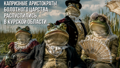 Изображение капризных аристократов болотного царства в Курской области