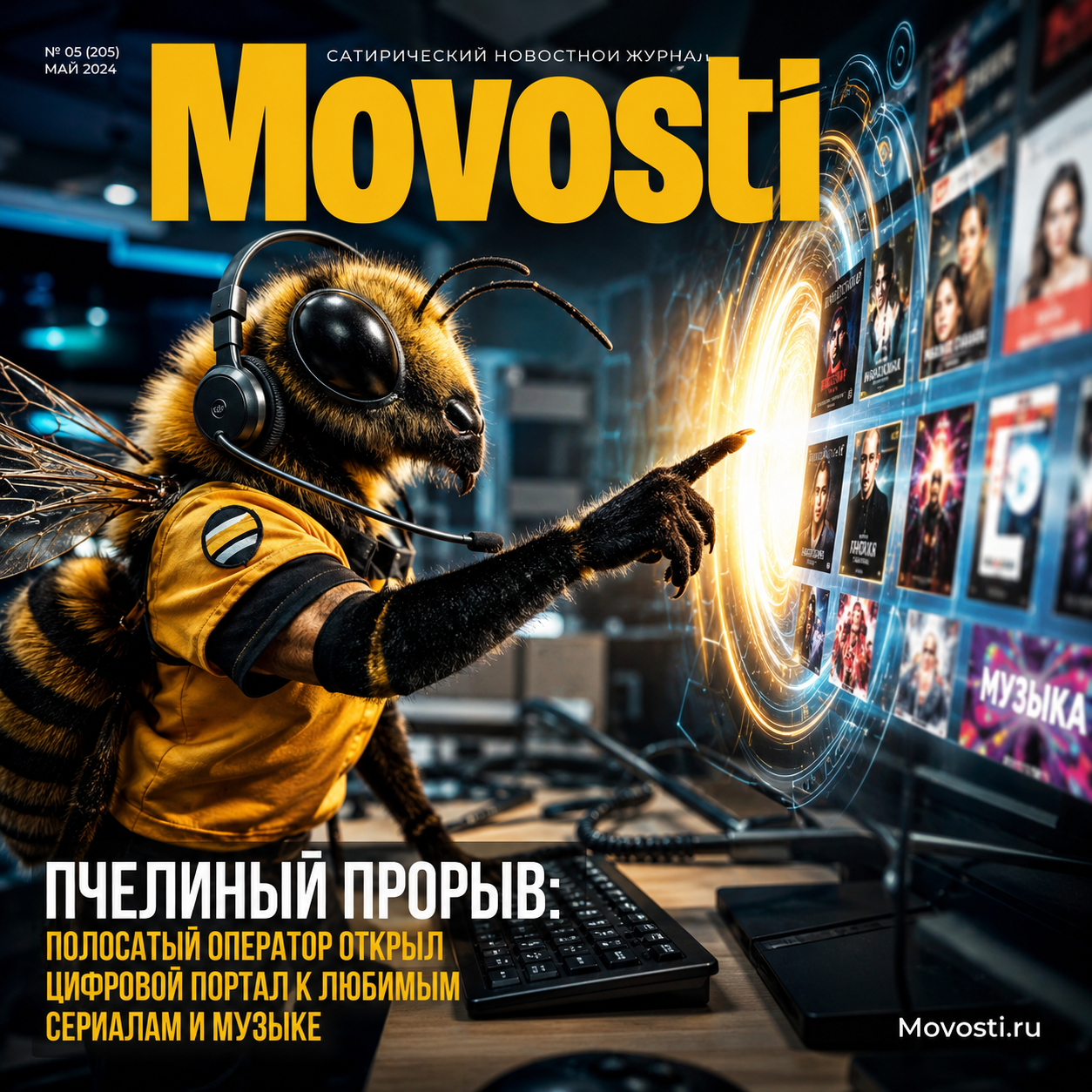Пчелиный прорыв: полосатый оператор открыл цифровой портал к любимым сериалам и музыке