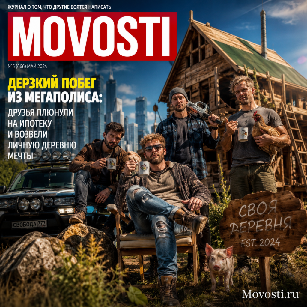 Друзья, строящие личную деревню мечты вдали от города