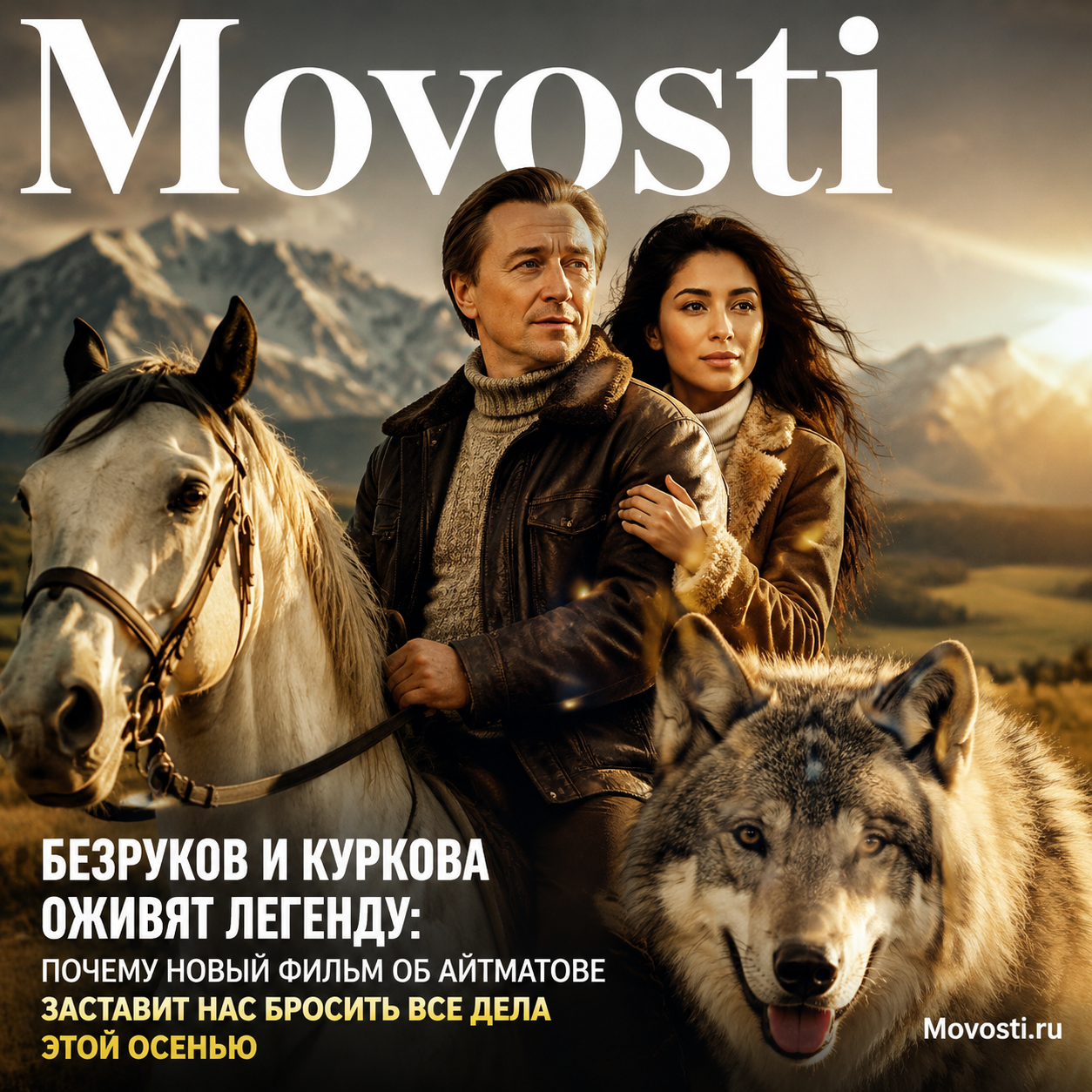 Актеры Безруков и Куркова на съемках нового фильма об Айтматове