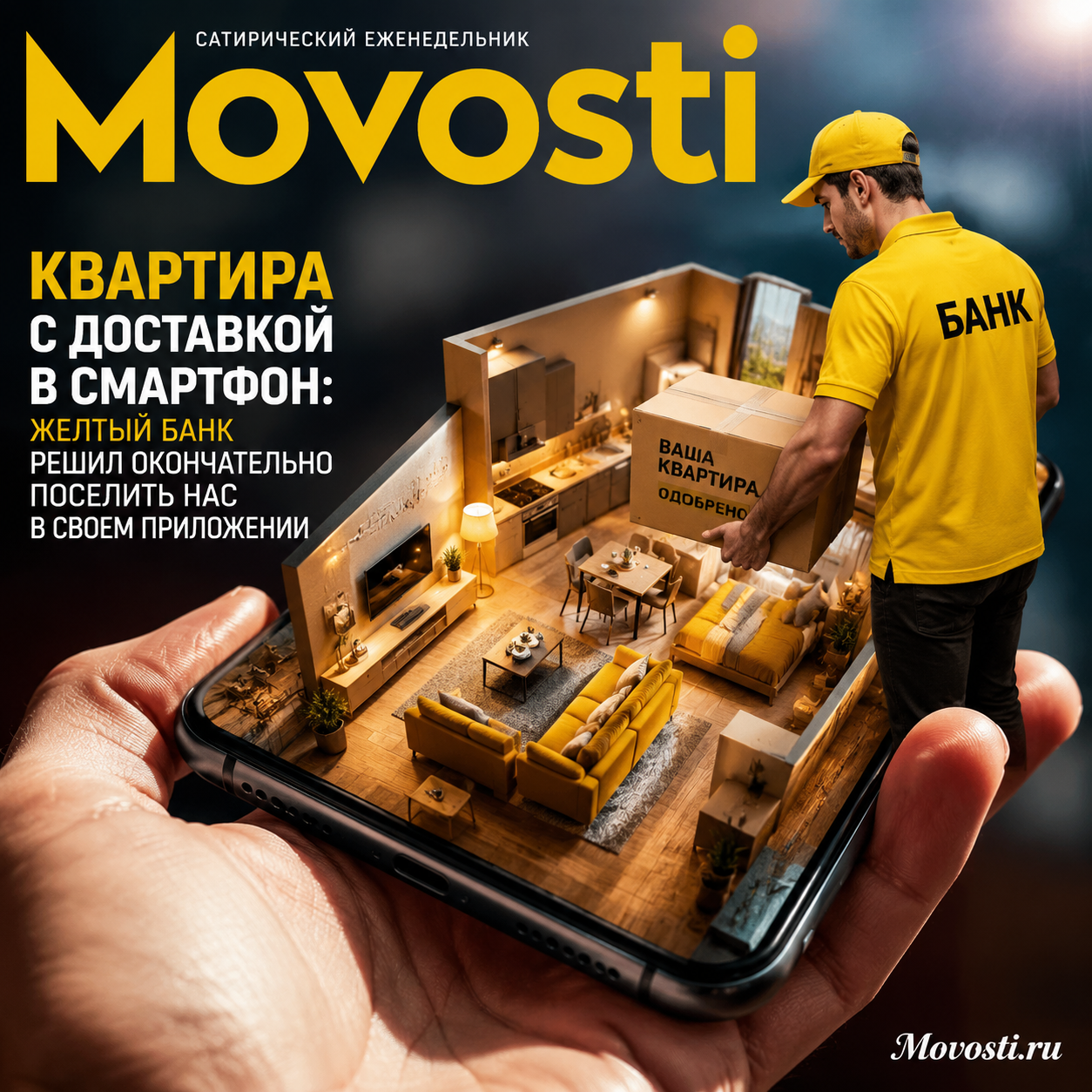 Изображение квартиры, представленное в мобильном приложении желтого банка