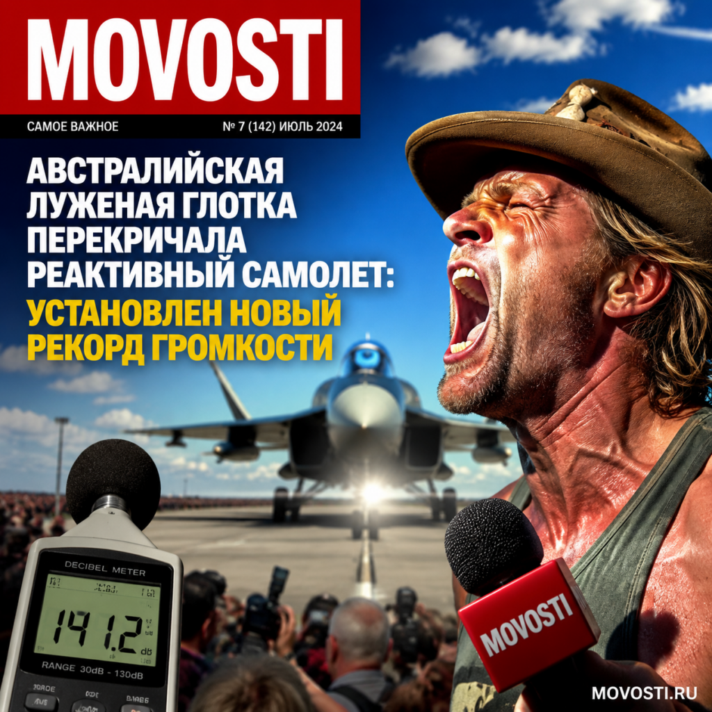 Австралийская луженая глотка в момент установления рекорда громкости