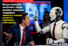 Нейросеть, изображенная в виде человека, который перебивает собеседника