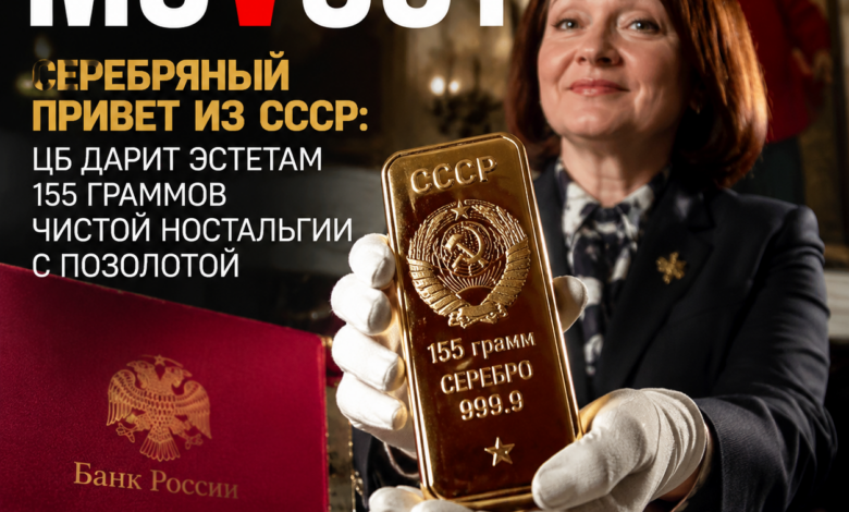 Изображение 155 граммов серебра с позолотой, символизирующее ностальгию по СССР