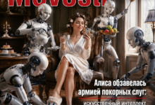 Изображение Алисы с армией искусственных интеллектов, помогающих ей в домашней рутине.