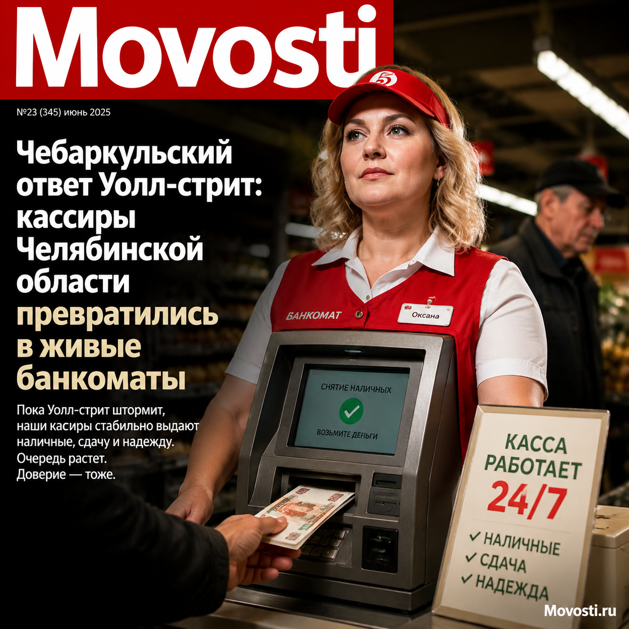 Кассир в Челябинской области, работающий как живой банкомат