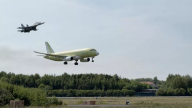 SJ-100 и МС-21 в полете