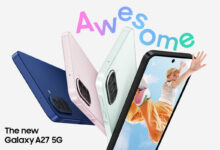 Samsung Galaxy A27 5G smartphone on display