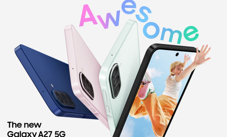 Samsung Galaxy A27 5G smartphone on display