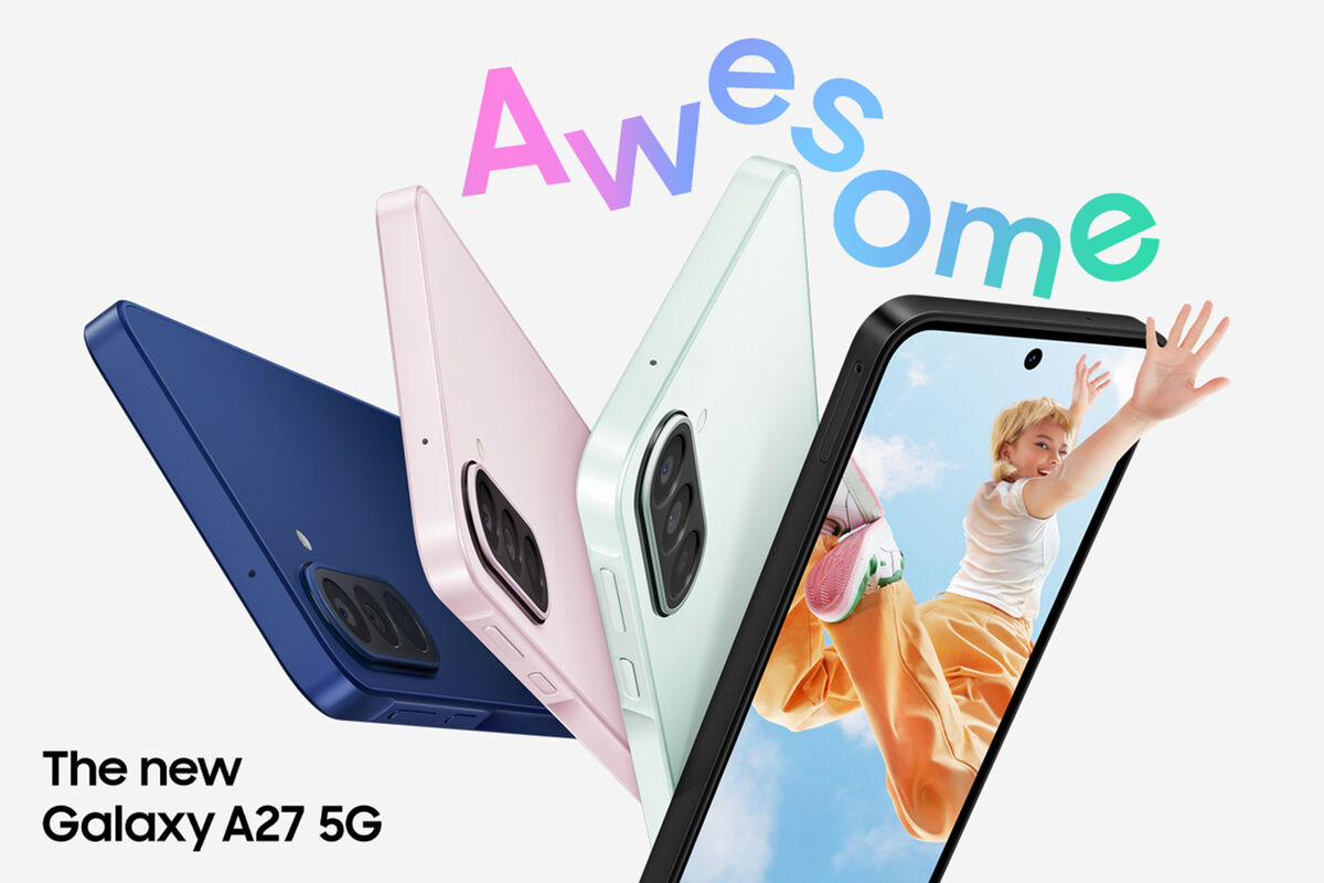 Samsung Galaxy A27 5G smartphone on display