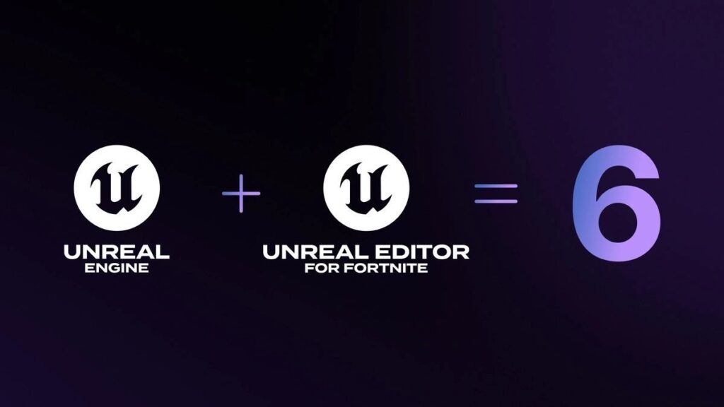 Логотип Unreal Engine 6 на фоне цифровых технологий