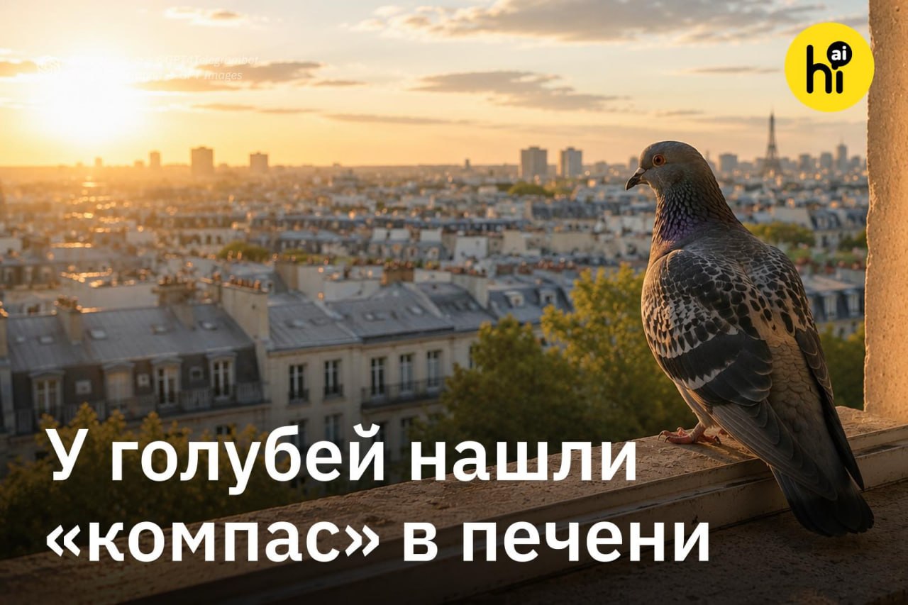 Голубь, полагающийся на свою печень для навигации во время магнитных бурь
