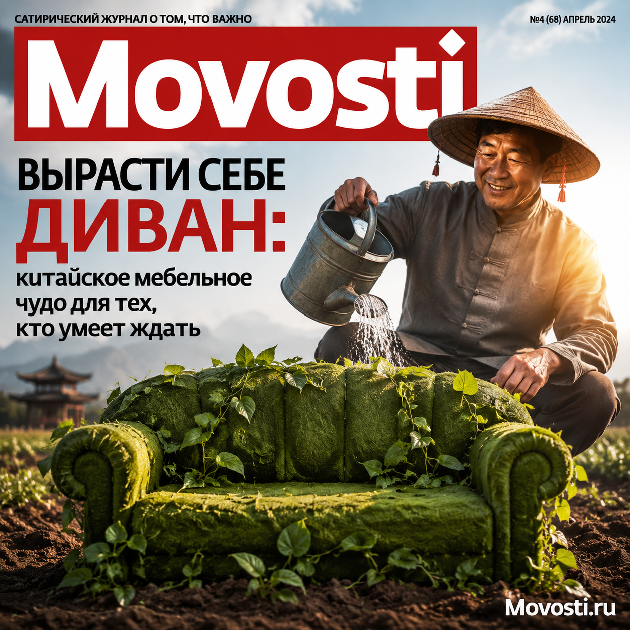 Изображение дивана, который можно 'вырастить', демонстрирующее уникальный китайский дизайн мебели.
