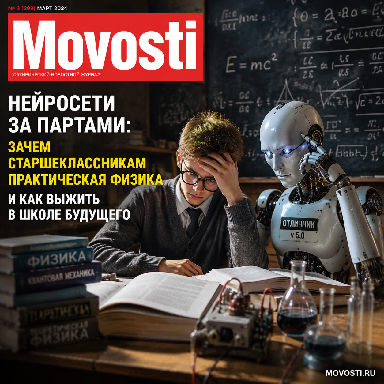Изображение старшеклассников, работающих с нейросетями на уроке физики