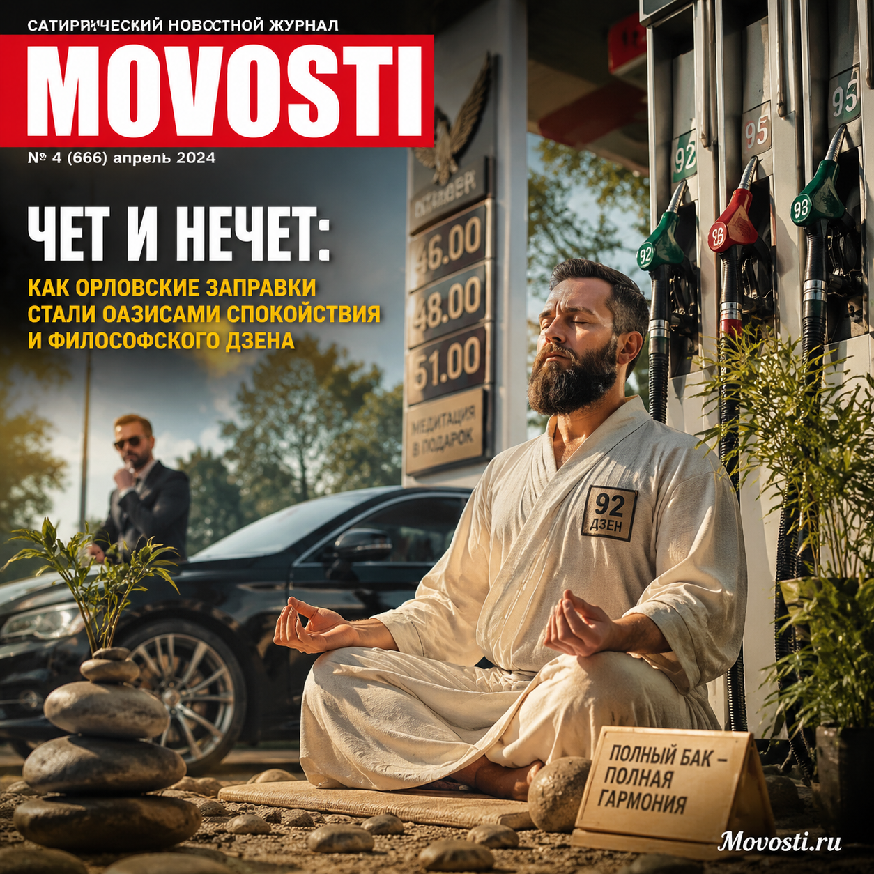Заправочная станция в Орле, символизирующая спокойствие и философский дзен.