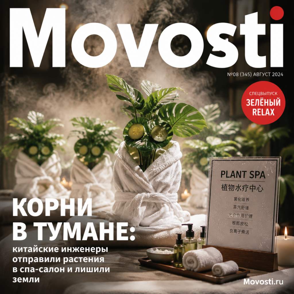 Изображение растений в тумане, иллюстрирующее инновационный метод выращивания без почвы