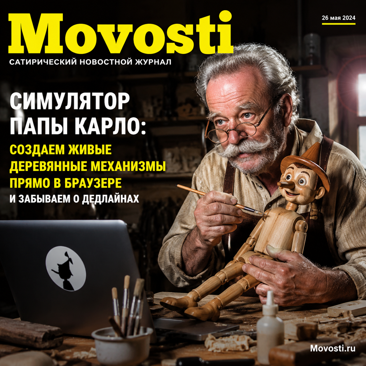 Симулятор папы Карло, создающий деревянные механизмы