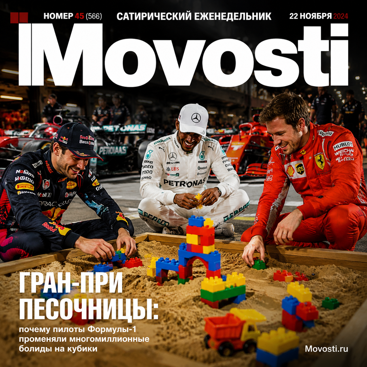 Пилоты Формулы-1 играют в песочнице