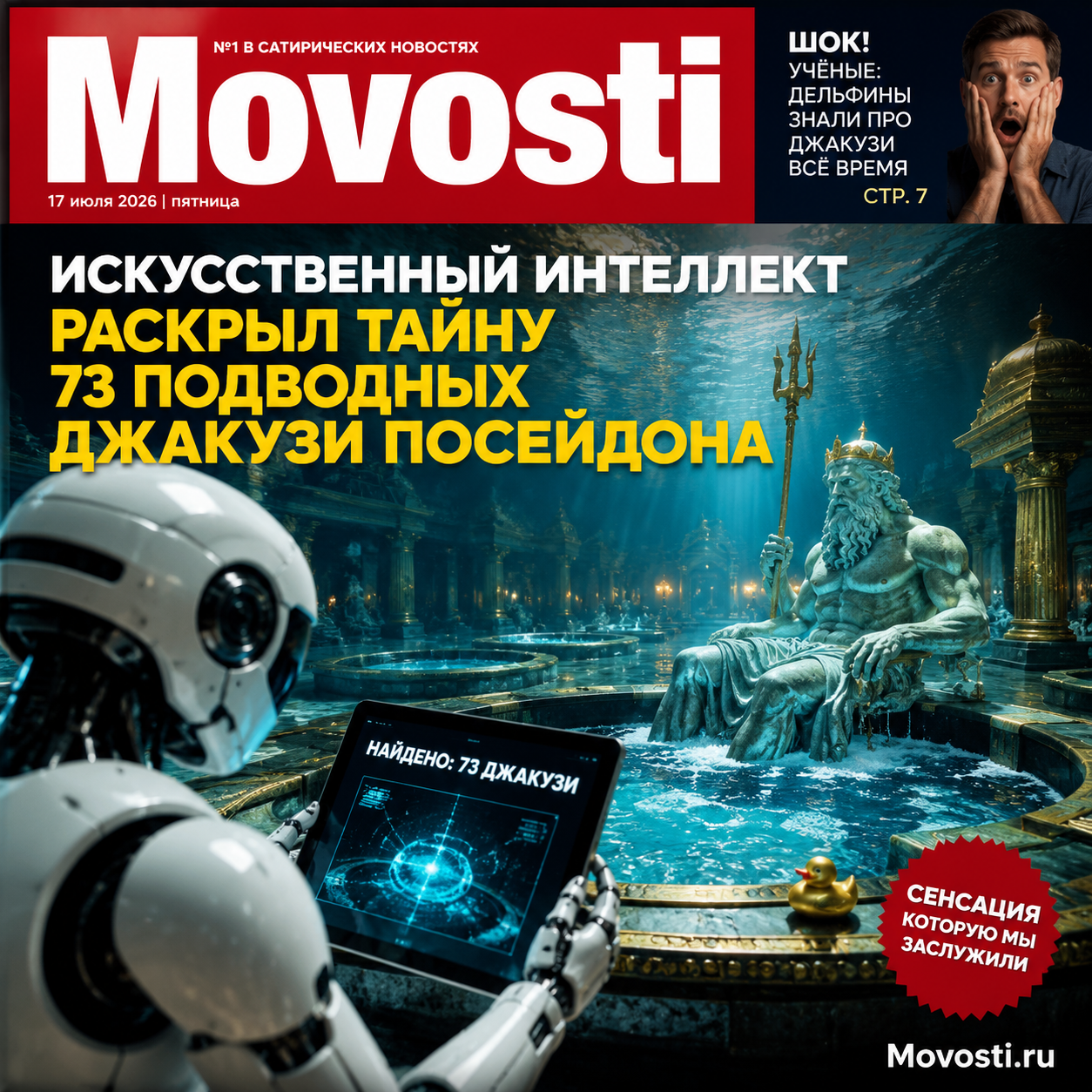 Изображение подводных джакузи, связанных с мифологией Посейдона и искусственным интеллектом