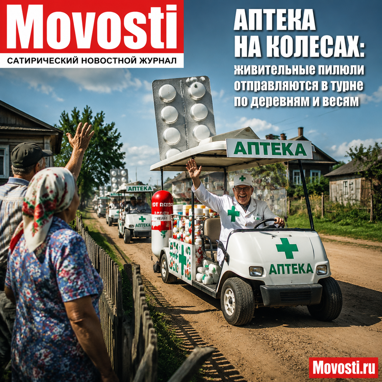 Мобильная аптека, предоставляющая медицинские услуги в деревнях