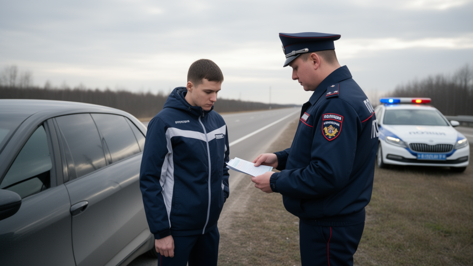 Сотрудник полиции и водитель