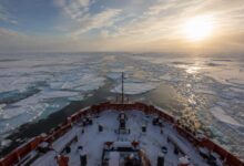 Изображение генеральной уборки на дне моря в Тикси, где удаляются ржавые конструкции и мусор.