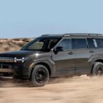 Hyundai Santa Fe на фоне поезда, символизирующий дальние путешествия
