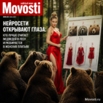 Иллюстрация нейросети, анализирующей медведей в лесу и женские платья.