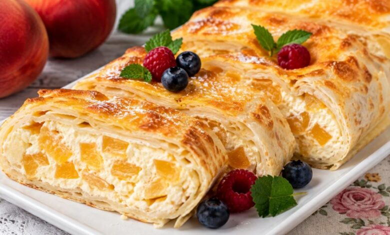 Яблочный пирог из лаваша, готовый к подаче