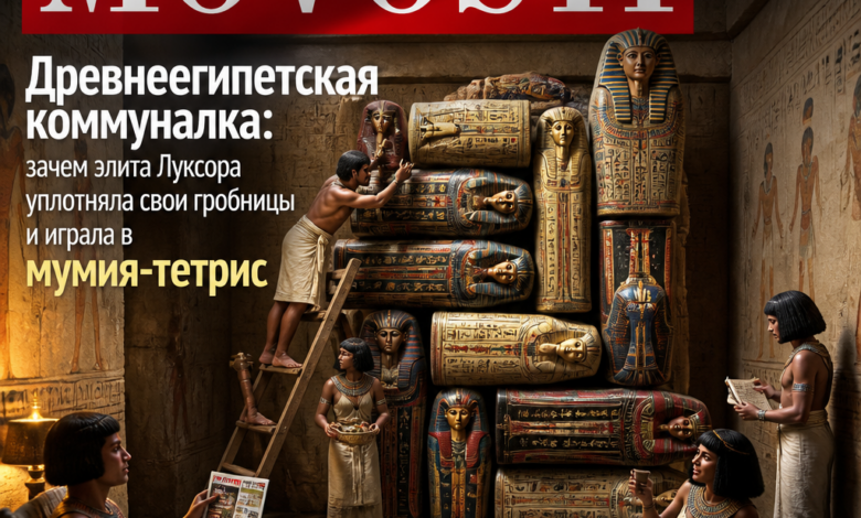 Изображение уплотнённых гробниц элиты Луксора в древнем Египте