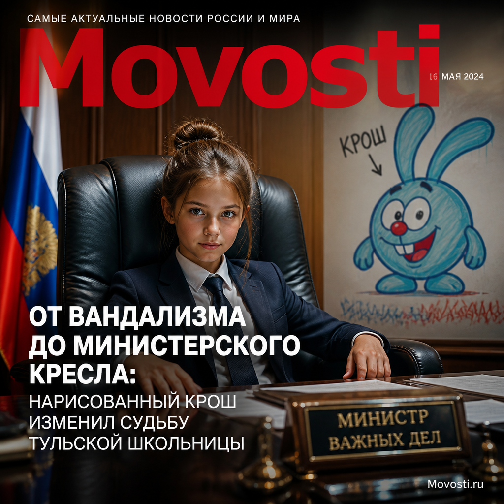 Изображение Кроша, символизирующего изменение судьбы школьницы в Туле
