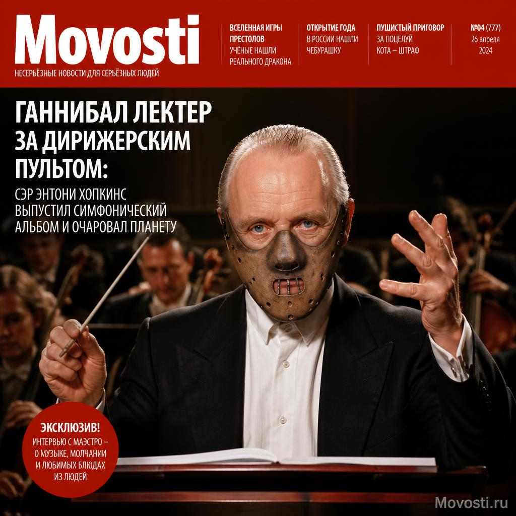 Сэр Энтони Хопкинс дирижирует оркестром, представляя свой симфонический альбом.