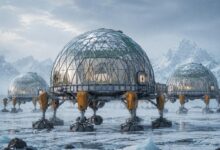 Избушка на гидравлических ножках, способная передвигаться по Арктике