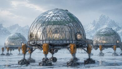 Избушка на гидравлических ножках, способная передвигаться по Арктике
