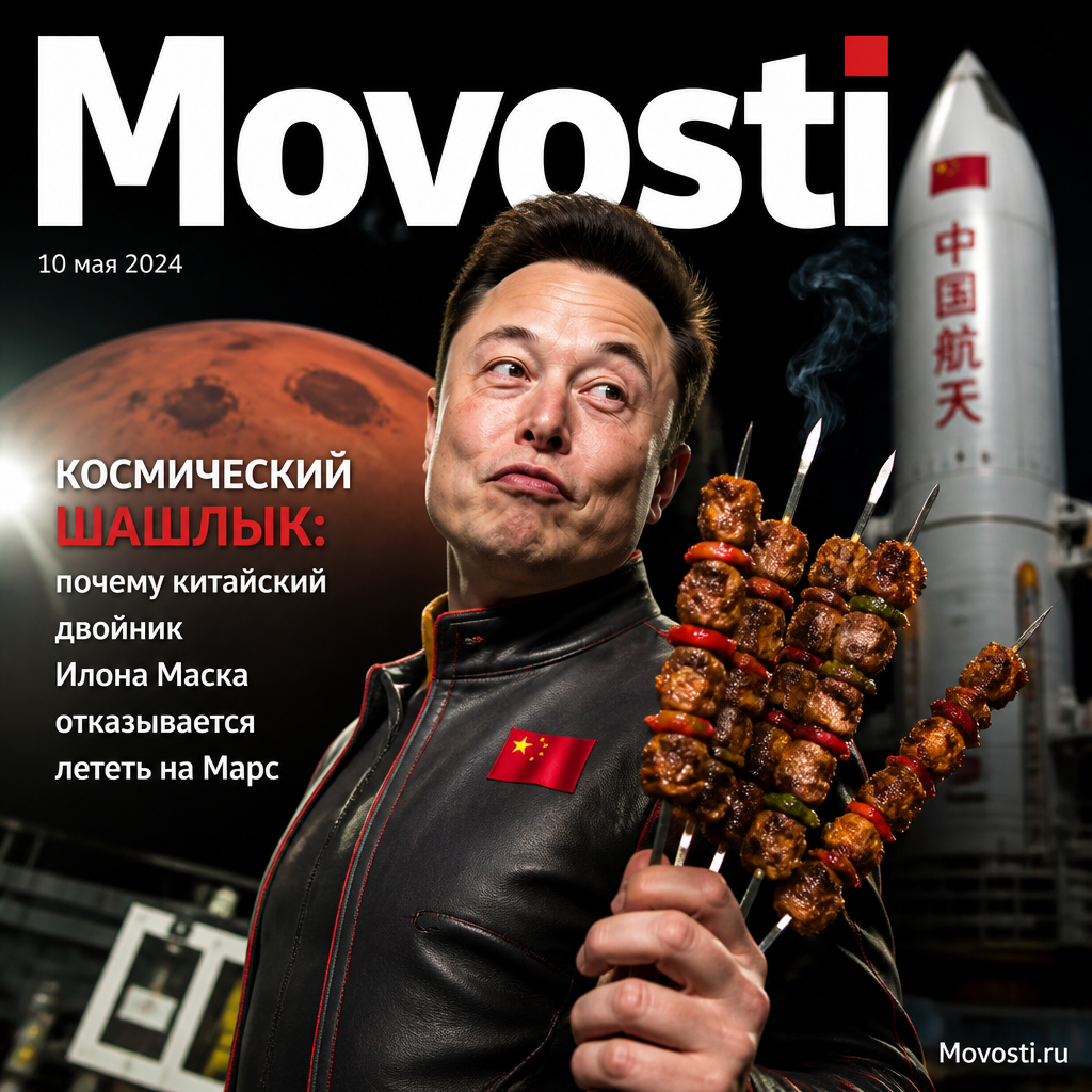 Космический шашлык с образом китайского двойника Илона Маска