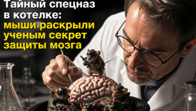 Изображение, иллюстрирующее исследование защитных механизмов мозга на основе данных о мышах.
